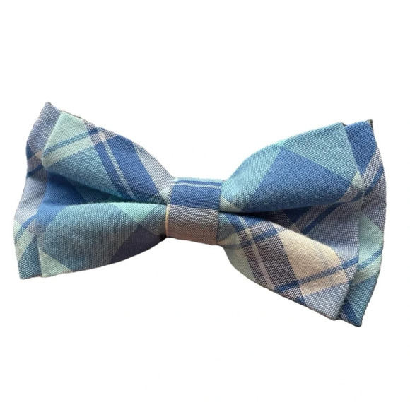 4/$25 The Children’s Place Boys Blue Plaid Bow Tie Size 4-7 Adjustable - Picture 1 of 4
